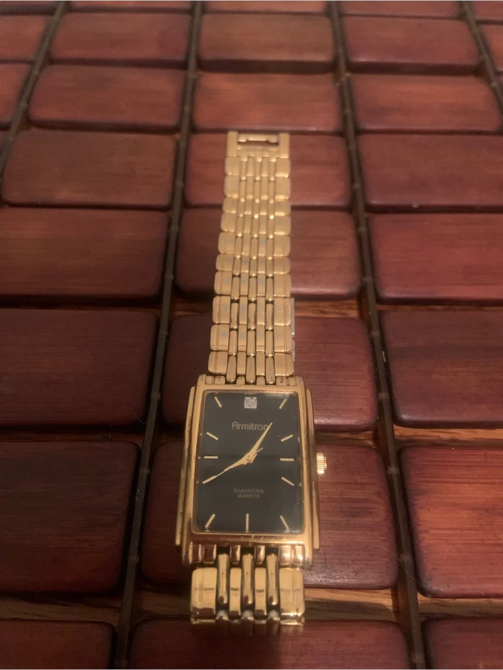 Armitron Gold-Tone Dress Watch with Black Dial